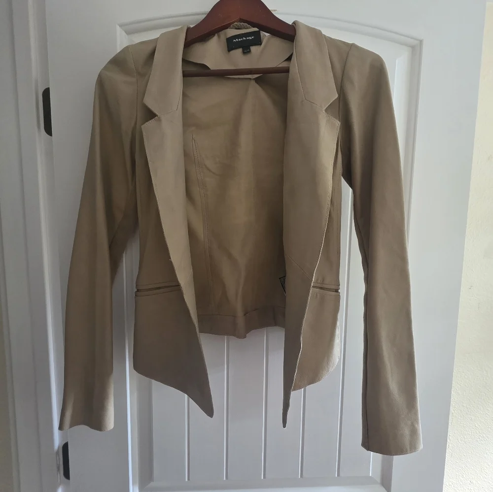 Mackage Leather Blazer Camel Tan Size XS - Picture 4 of 8